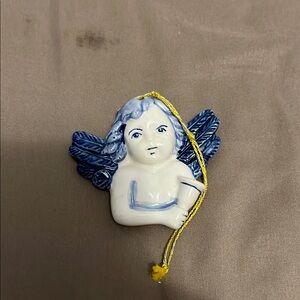 Blue and White Angel Ornament